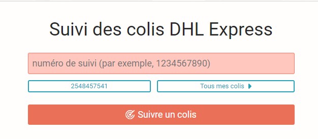 tracking colis DHL sur postal ninja